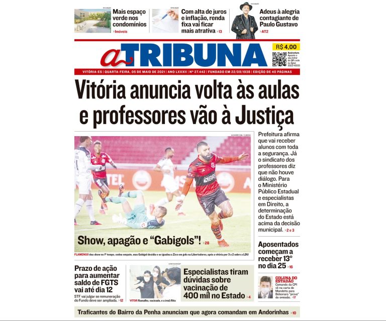 Clique aqui e confira os destaques do jornal A Tribuna desta quarta