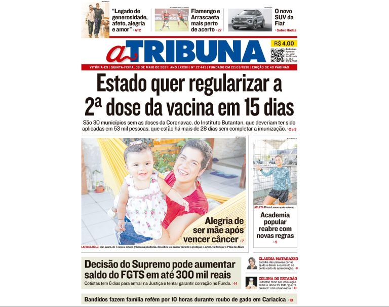 Clique aqui e confira os destaques do jornal A Tribuna desta quinta