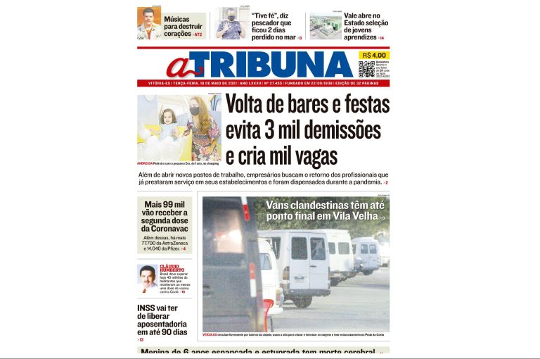 Clique aqui e confira os destaques do jornal A Tribuna desta terça