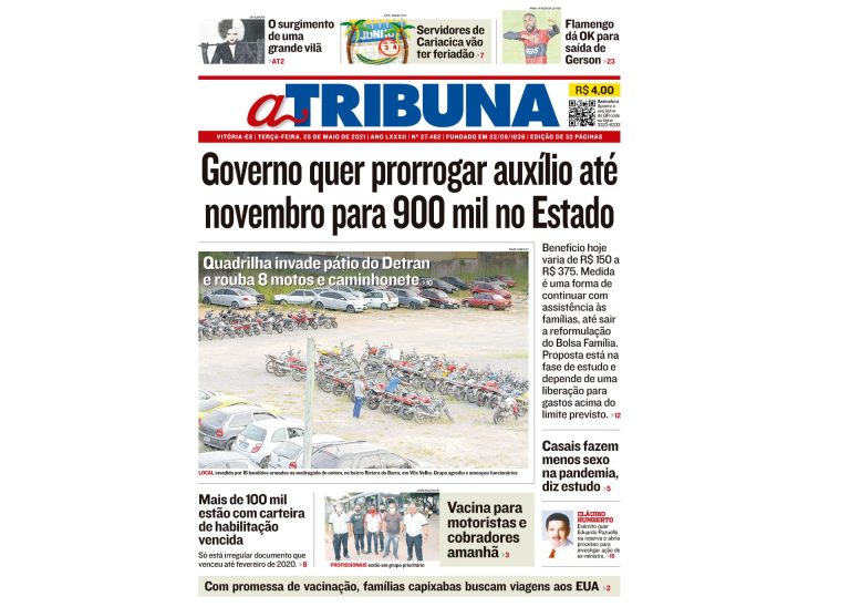 Clique aqui e confira os destaques do jornal A Tribuna desta terça