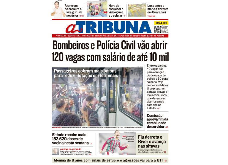 Clique aqui e confira os destaques do jornal A Tribuna desta quarta