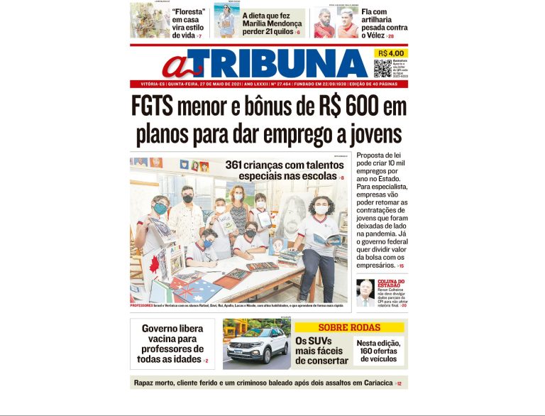 Clique aqui e confira os destaques do jornal A Tribuna desta quinta