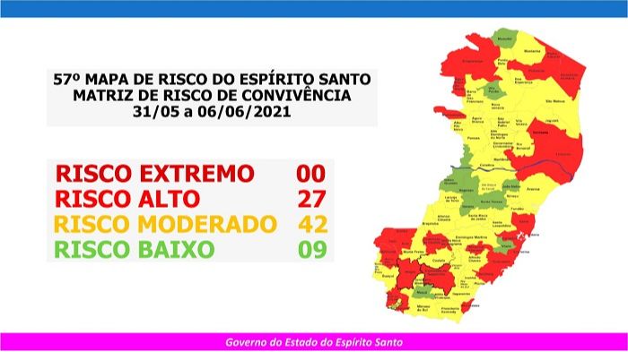 Mapa de Risco: Vitória volta para o risco alto de contágio da Covid