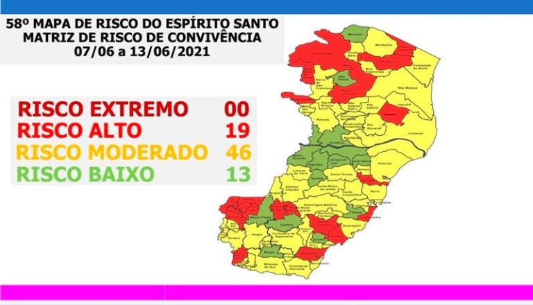Novo Mapa de Risco: apenas Vila Velha e Fundão no risco alto na Grande Vitória