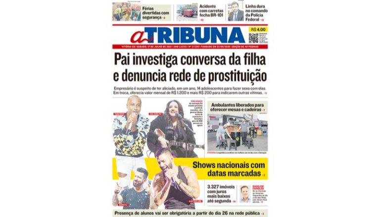 Confira os destaques do Jornal A Tribuna deste sábado