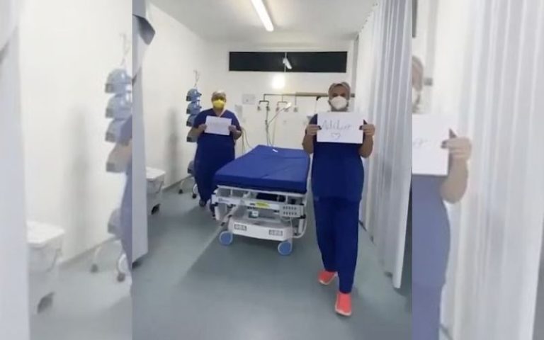 VÍDEO| Profissionais de saúde comemoram esvaziamento de leitos Covid