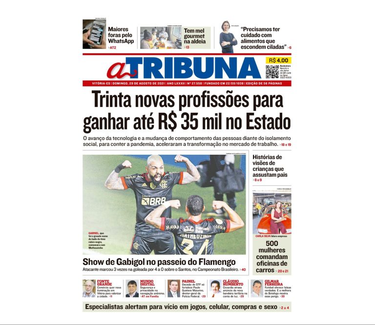 Clique aqui e confira os destaques do jornal A Tribuna deste domingo