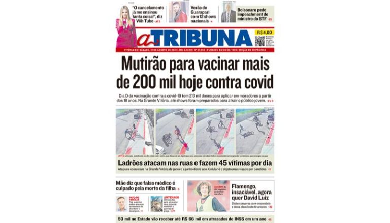 Confira os destaques de A Tribuna deste sábado