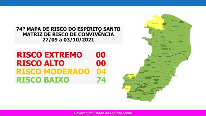 Sobe para 4 número de cidades em risco moderado para covid