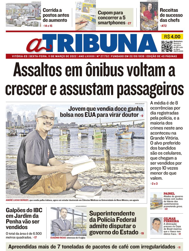 Clique aqui e veja os destaques do jornal A Tribuna desta sexta