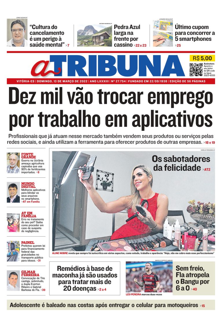 Clique aqui e confira os destaques do Jornal A Tribuna deste domingo