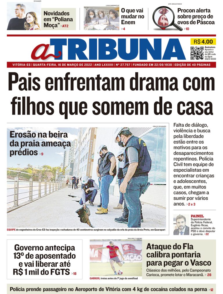Clique aqui e veja os destaques do jornal A Tribuna desta quarta