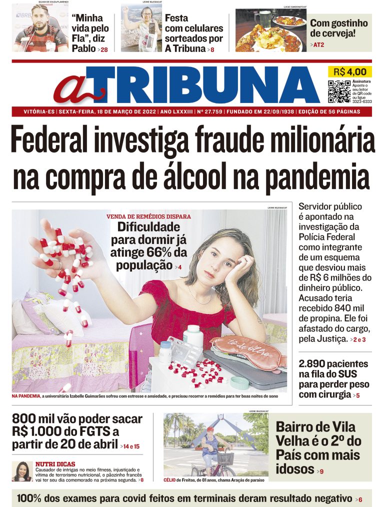 Clique aqui e veja os destaques do jornal A Tribuna desta sexta