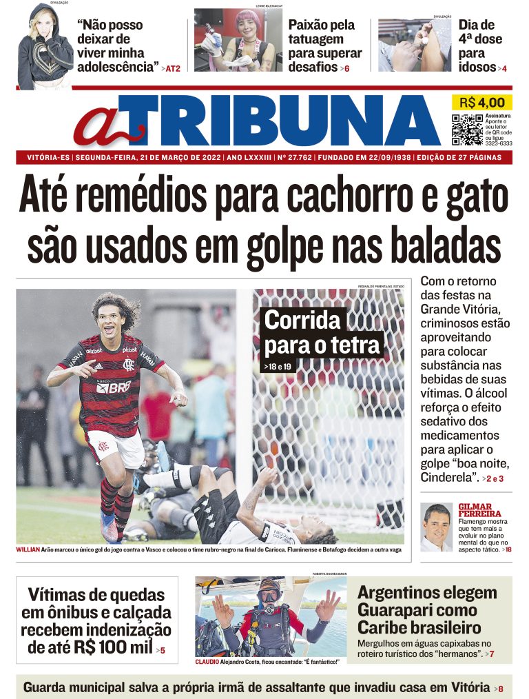 Clique aqui e veja os destaques do jornal A Tribuna desta segunda
