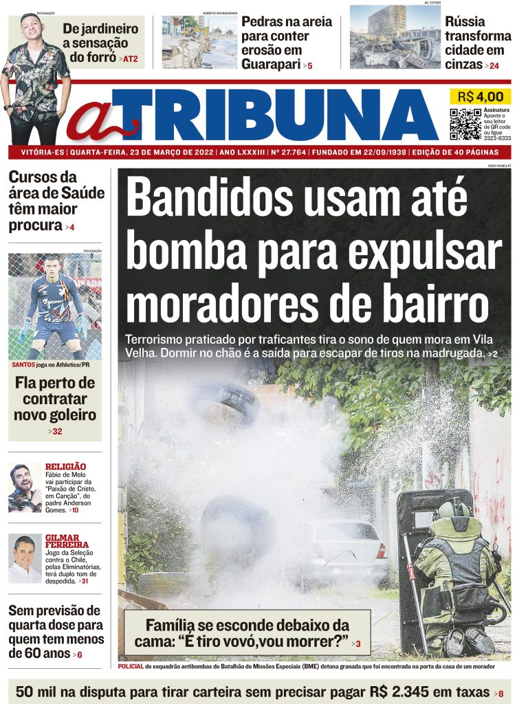 Clique aqui e veja os destaques do jornal A Tribuna desta quarta