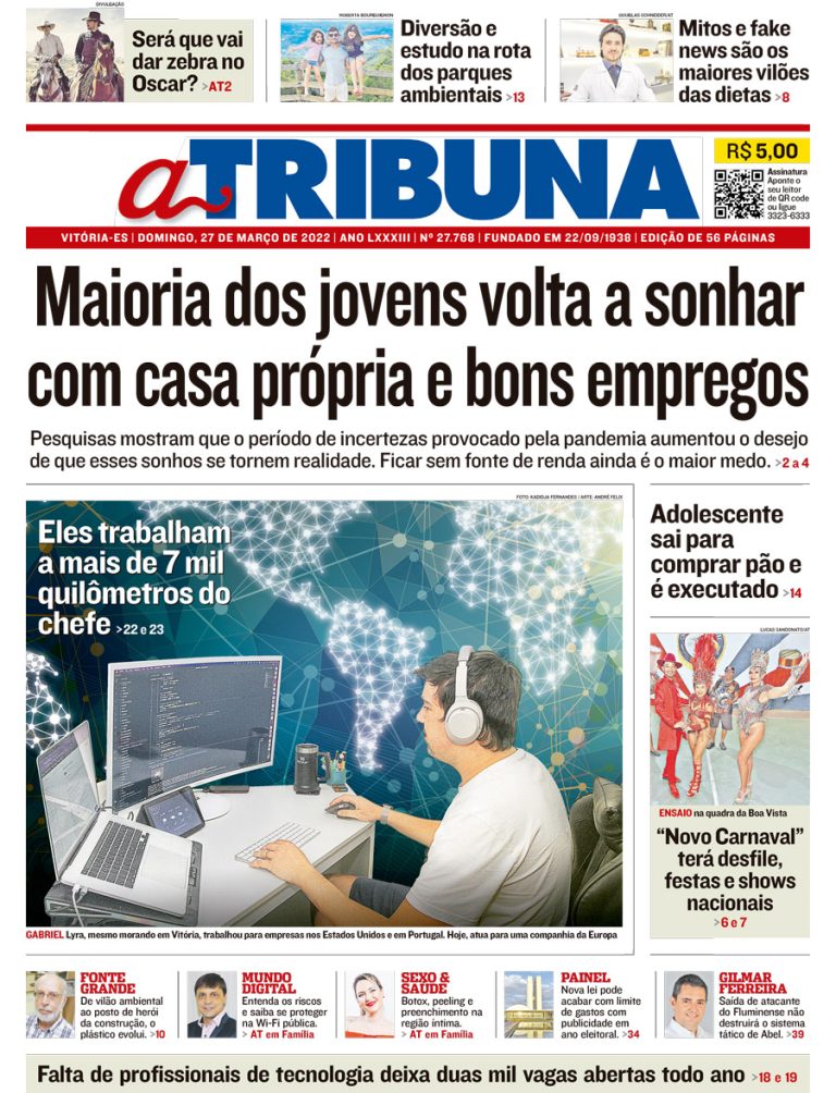 Veja os destaques do jornal A Tribuna deste domingo (27)