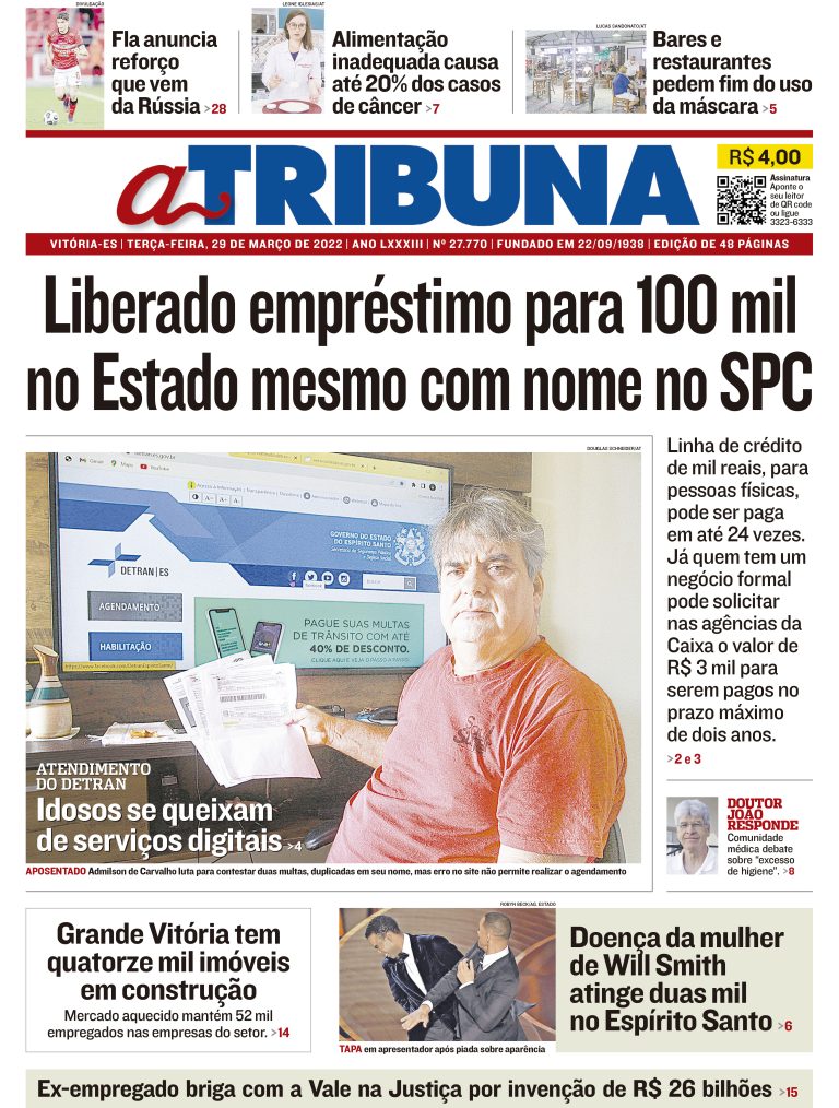 Clique aqui e veja os destaques do jornal A Tribuna desta terça