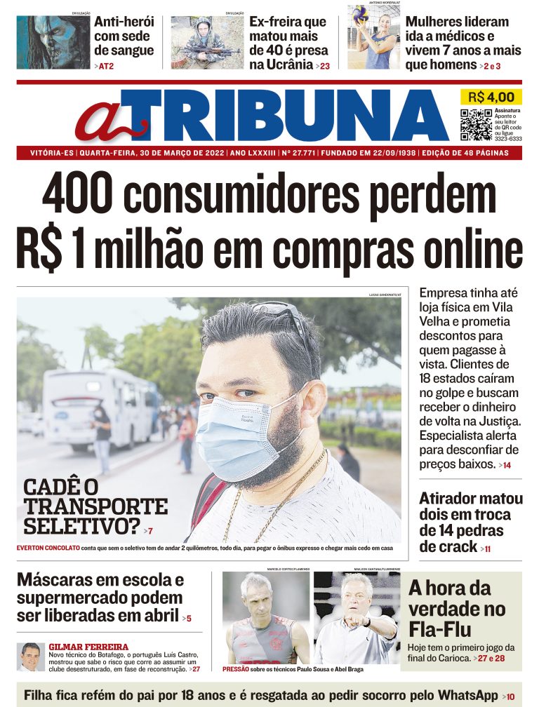 Clique aqui e veja os destaques do jornal A Tribuna desta quarta