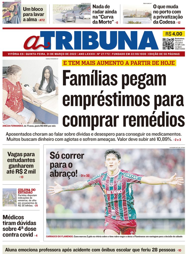 Clique aqui e veja os destaques do jornal A Tribuna desta quinta