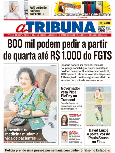 Confira os destaques do jornal A Tribuna desta sexta-feira