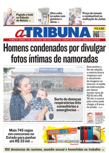 Clique aqui e confira os destaques do jornal A Tribuna deste sábado