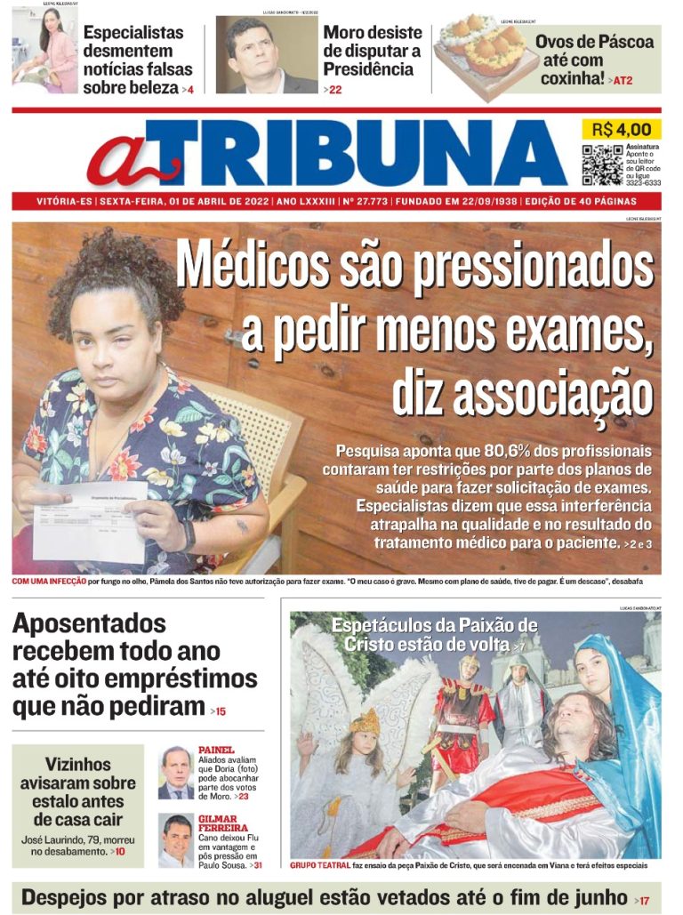 Clique aqui e veja os destaques do jornal A Tribuna desta sexta