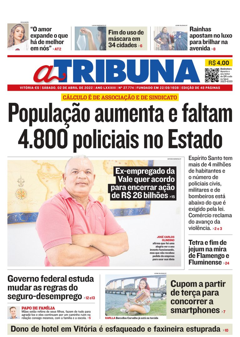 Confira os destaques do Jornal A Tribuna deste sábado