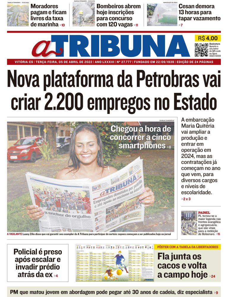 Clique aqui e veja os destaques do jornal A Tribuna desta terça