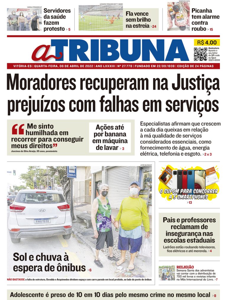 Clique aqui e veja os destaques do jornal A Tribuna desta quarta