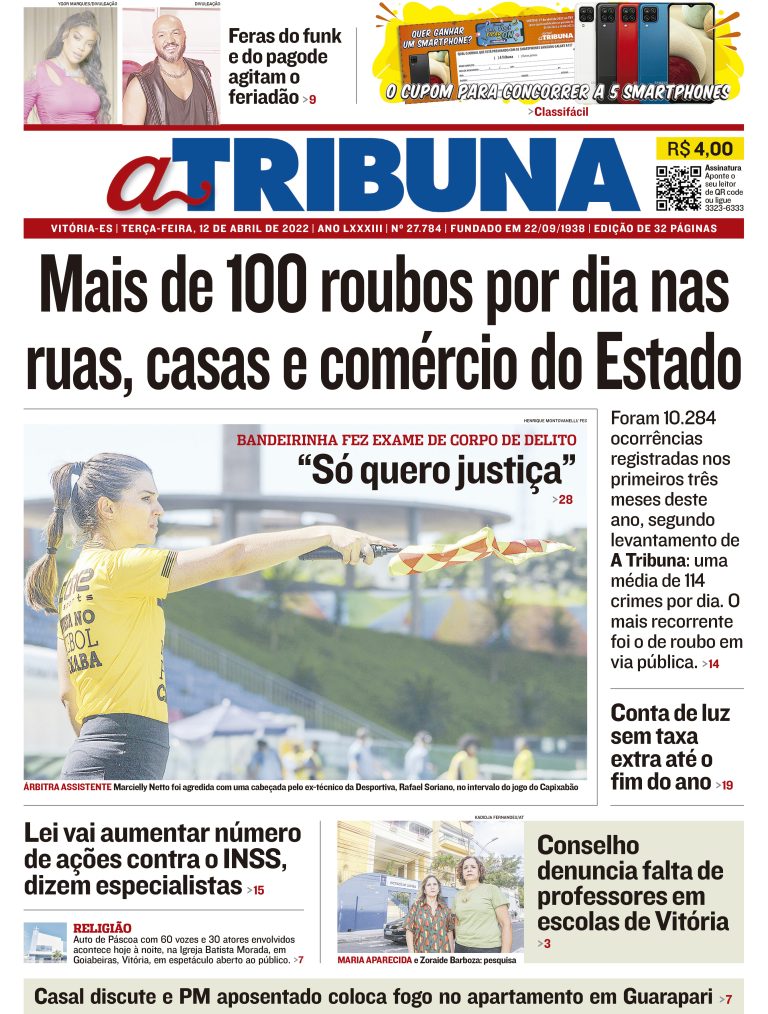 Clique aqui e veja os destaques do jornal A Tribuna desta terça