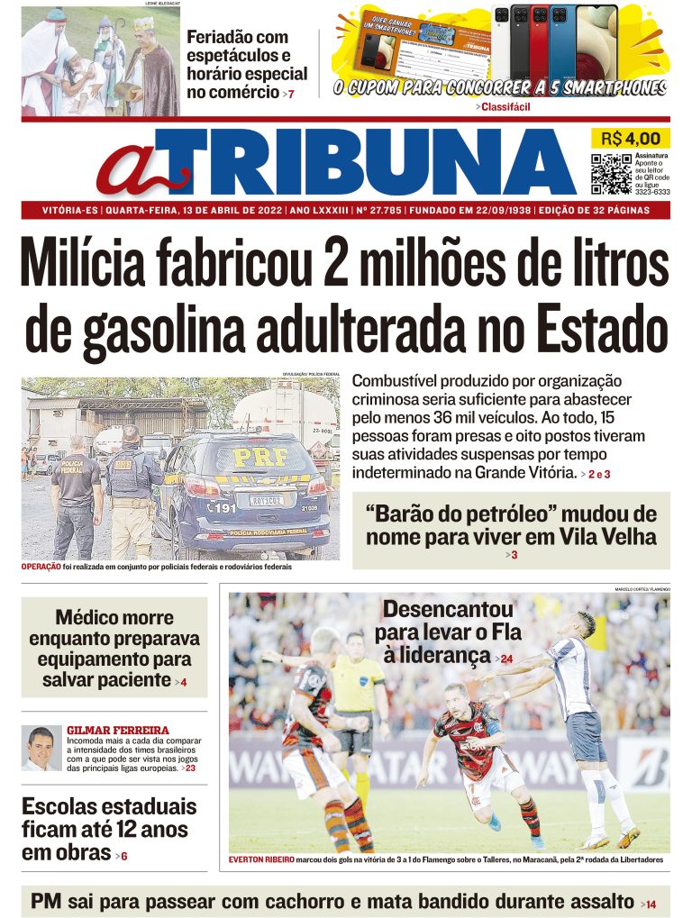 Clique aqui e veja os destaques do jornal A Tribuna desta quarta