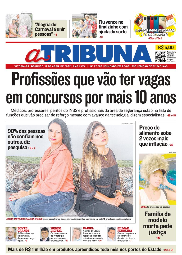 Confira os destaques do Jornal A Tribuna deste domingo