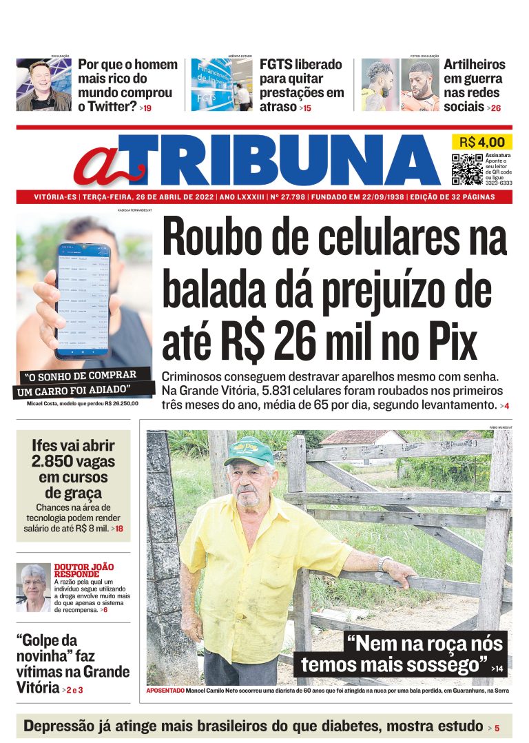 Confira os destaques do Jornal A Tribuna desta terça-feira