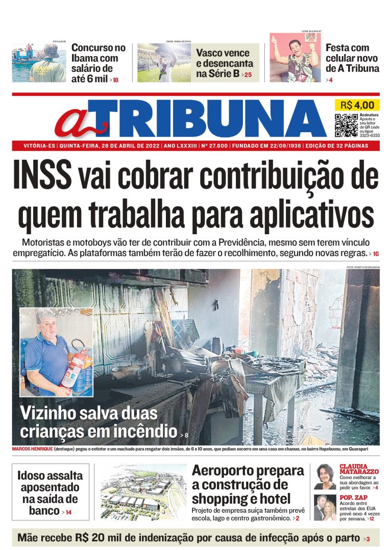 Confira os destaques do Jornal A Tribuna desta quinta-feira