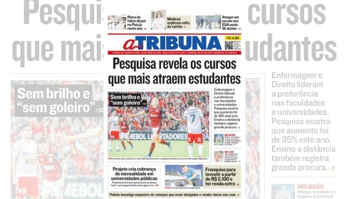 Clique aqui e confira os destaques de A Tribuna desta quarta-feira