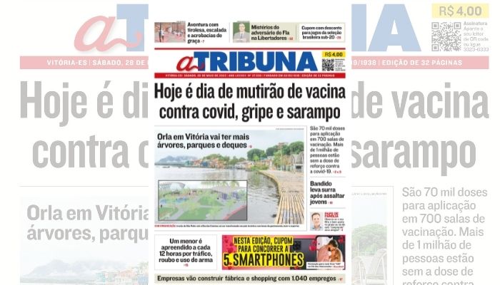 Clique aqui e confira os destaques de A Tribuna deste sábado