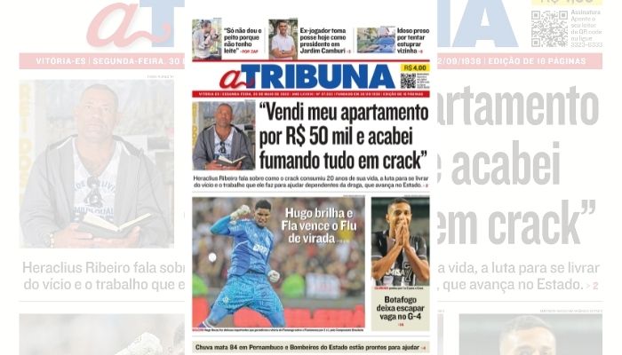 Clique aqui e veja os destaques de A Tribuna desta segunda-feira