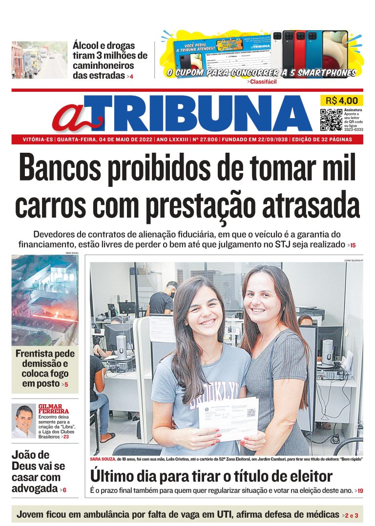 Confira os destaques do Jornal A Tribuna desta quarta-feira