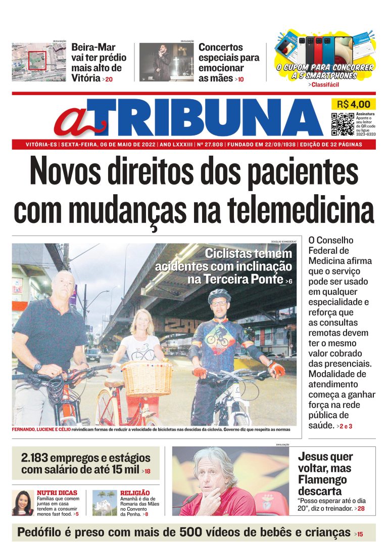 Confira os destaques do Jornal A Tribuna desta sexta-feira