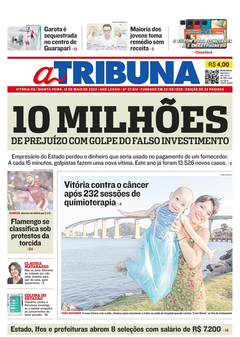 Confira os destaques do Jornal A Tribuna desta quinta-feira