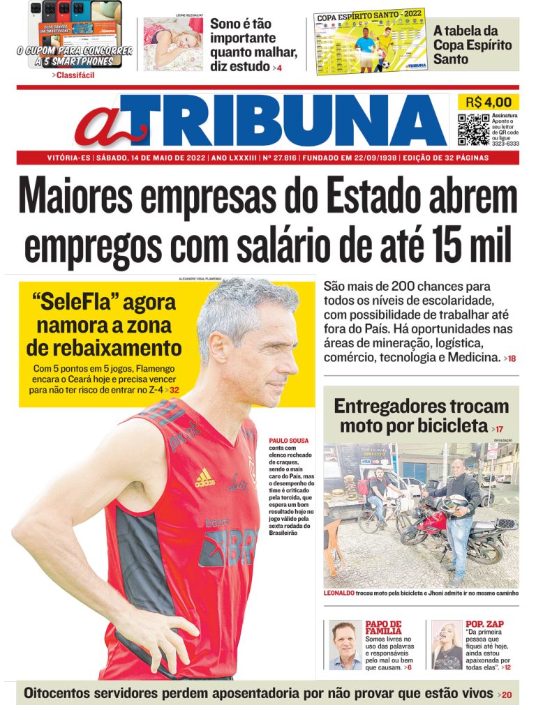 Veja os destaques de A Tribuna deste sábado