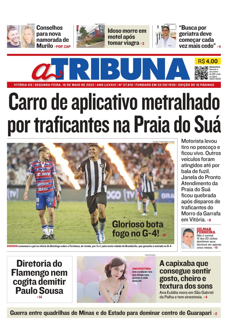 Confira os destaques do Jornal A Tribuna desta segunda-feira