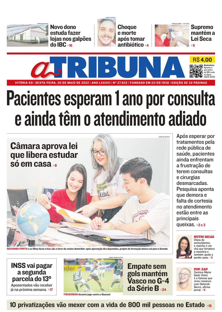 Confira os destaques do Jornal A Tribuna desta sexta-feira