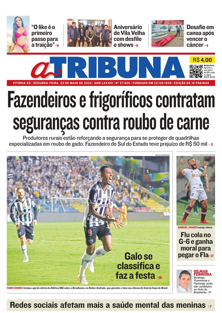 Confira os destaques do Jornal A Tribuna desta segunda-feira