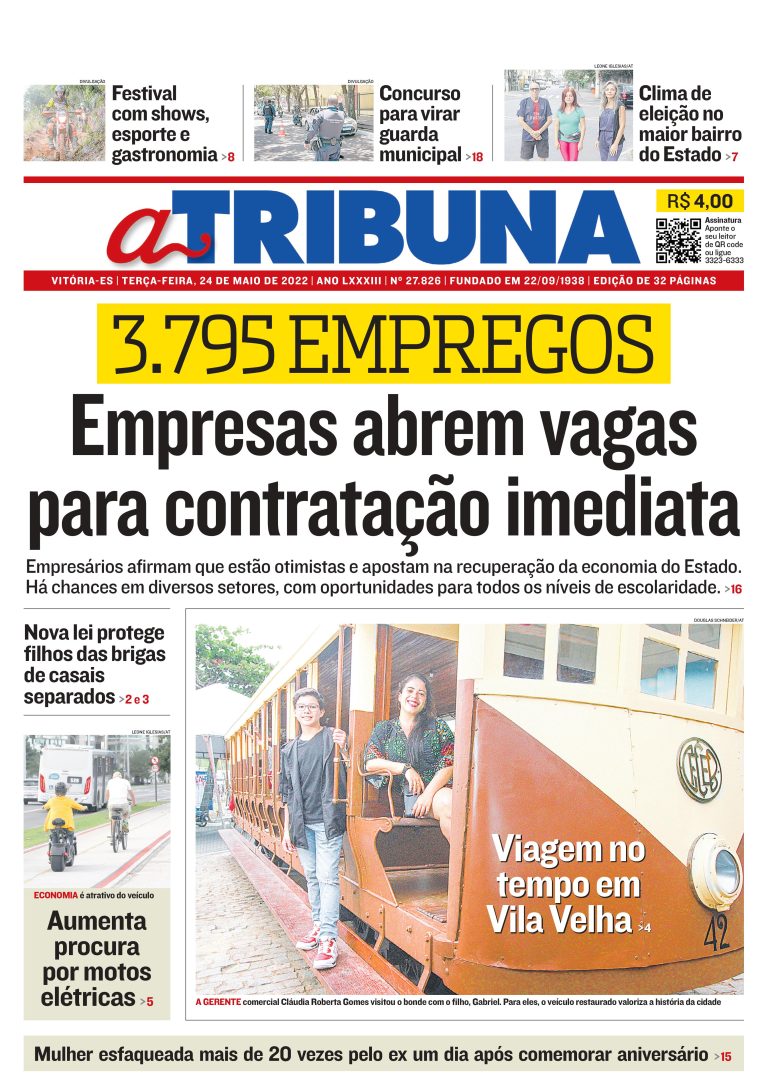 Confira os destaques do Jornal A Tribuna desta terça-feira