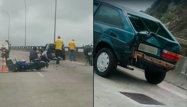 Trânsito congestionado após acidente na Terceira Ponte