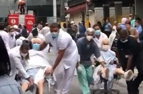Hospital é atingido por incêndio e pacientes são retirados às pressas