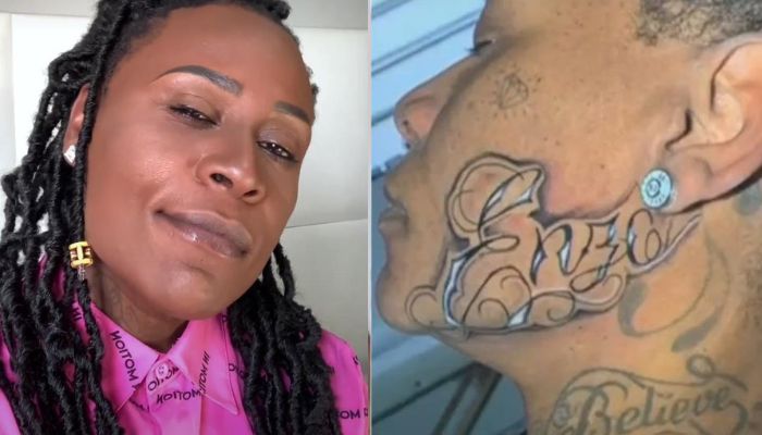 Pepê, dupla de Neném, tatua nome dos filhos no rosto, se arrepende e quer tirar