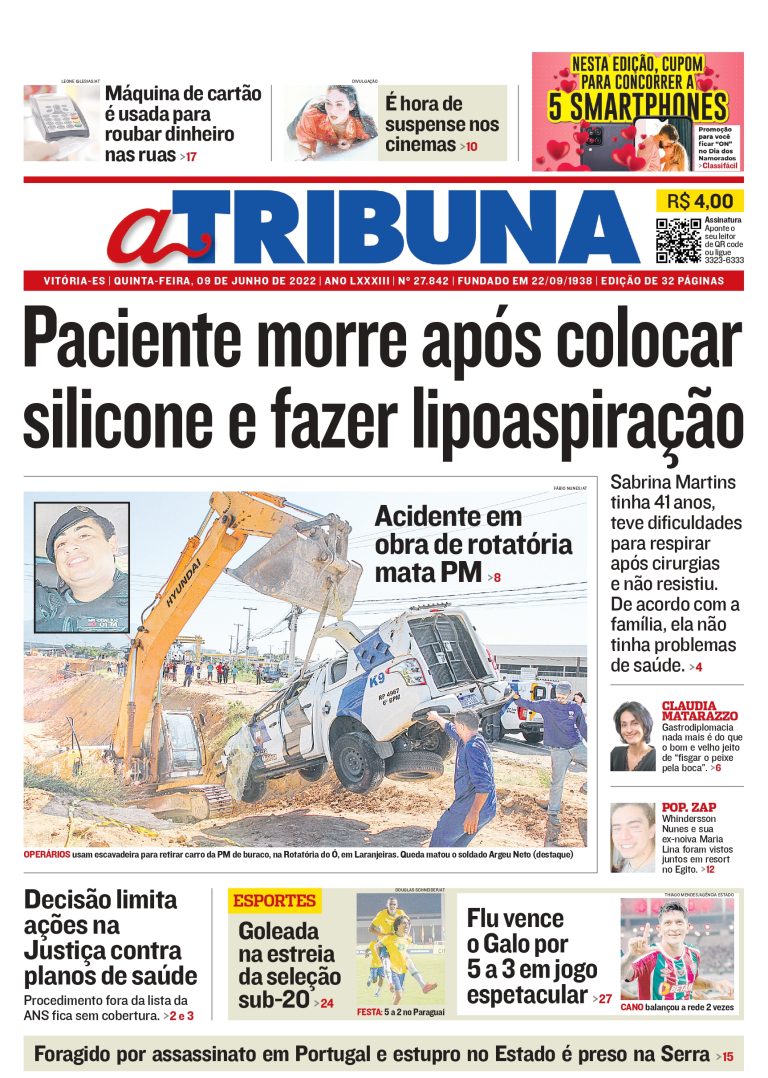 Confira os destaques do Jornal A Tribuna desta quinta-feira