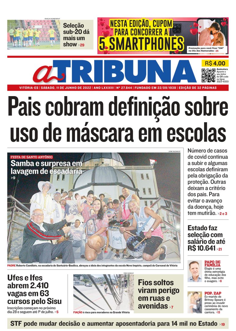 Confira os destaques do Jornal A Tribuna deste sábado